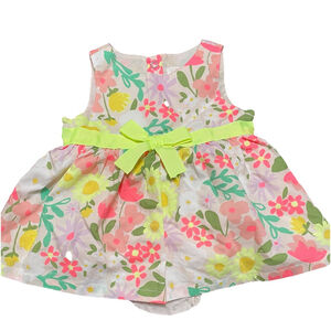 0-3 Months Girls Colorful Floral Dress